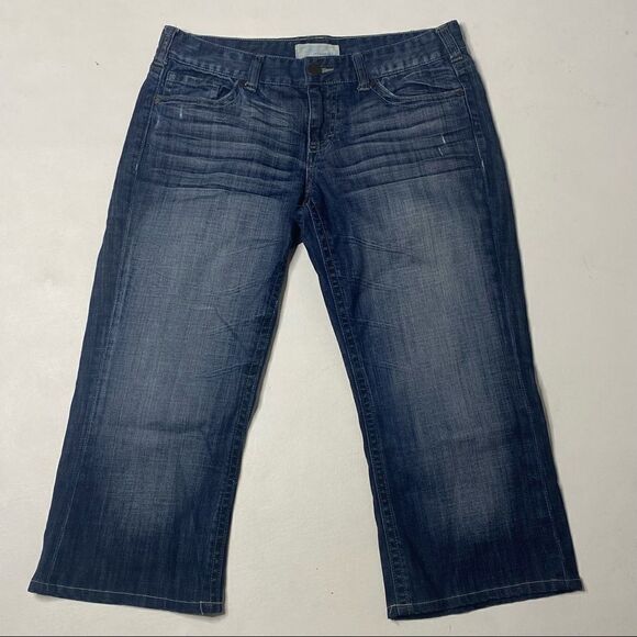 Maurice’s | Factory Distressed Denim Ashlyn Boot Capri’s - Picture 1 of 7